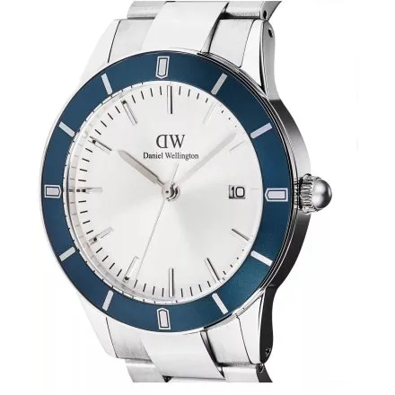 Zegarek Daniel Wellington Iconic Paradigma DW00100818 40mm srebrny z bransoletą i funkcją datownika