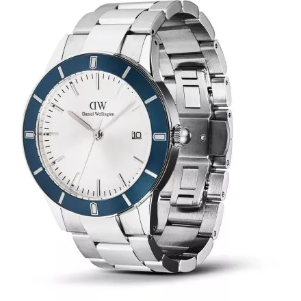 Zegarek Daniel Wellington Iconic Paradigma DW00100818 40mm srebrny z bransoletą i funkcją datownika