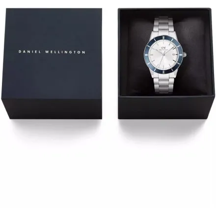 Zegarek Daniel Wellington Iconic Paradigma DW00100818 40mm srebrny z bransoletą i funkcją datownika