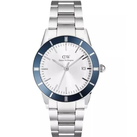 Zegarek Daniel Wellington Iconic Paradigma DW00100818 40mm srebrny z bransoletą i funkcją datownika