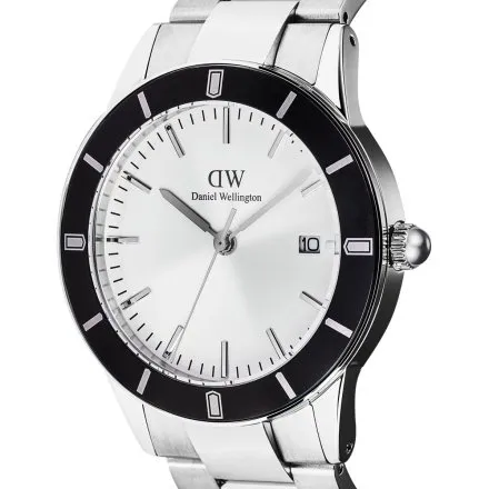 Zegarek Daniel Wellington Iconic Paradigma DW00100819 40mm srebrny z bransoletą i funkcją datownika