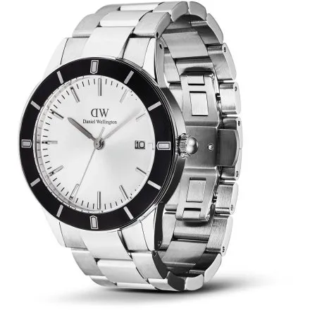 Zegarek Daniel Wellington Iconic Paradigma DW00100819 40mm srebrny z bransoletą i funkcją datownika