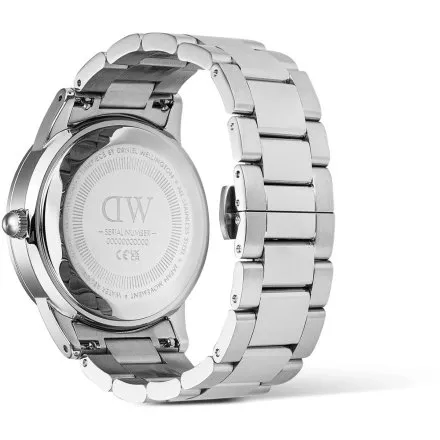 Zegarek Daniel Wellington Iconic Paradigma DW00100819 40mm srebrny z bransoletą i funkcją datownika