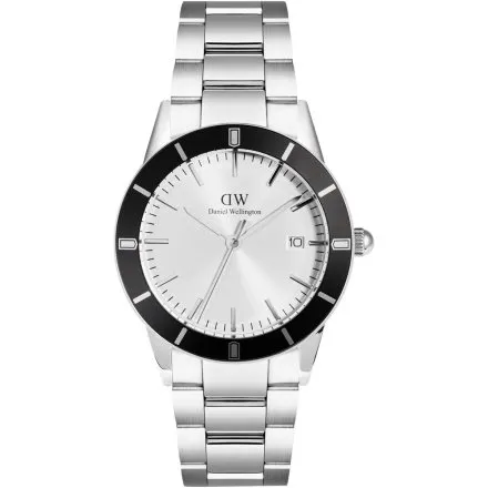 Zegarek Daniel Wellington Iconic Paradigma DW00100819 40mm srebrny z bransoletą i funkcją datownika