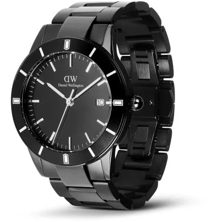 Zegarek Daniel Wellington Iconic Paradigma DW00100821 40mm czarny z bransoletą i funkcją datownika