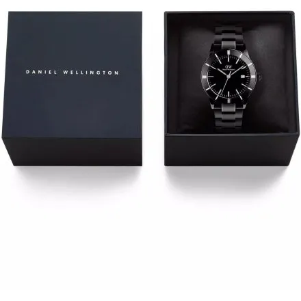 Zegarek Daniel Wellington Iconic Paradigma DW00100821 40mm czarny z bransoletą i funkcją datownika