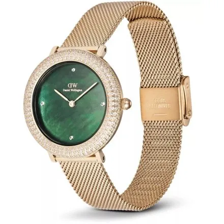 Zegarek Daniel Wellington Crystalline DW00100824 32mm złoty z zieloną masą perłową na tarczy