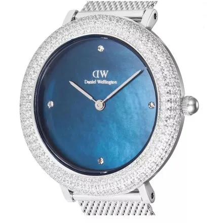 Zegarek Daniel Wellington Crystalline DW00100825 32mm srebrny z niebieską masą perłową na tarczy