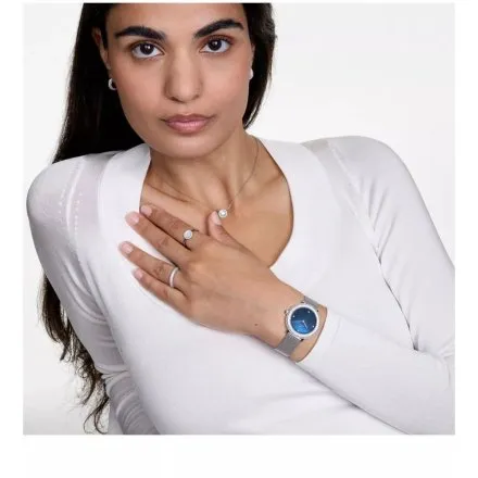 Zegarek Daniel Wellington Crystalline DW00100825 32mm srebrny z niebieską masą perłową na tarczy