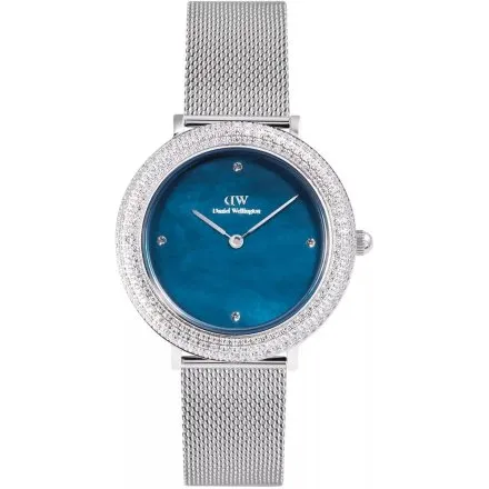Zegarek Daniel Wellington Crystalline DW00100825 32mm srebrny z niebieską masą perłową na tarczy