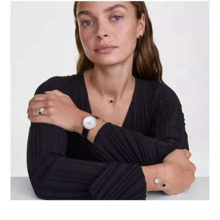 Zegarek Daniel Wellington Crystalline DW00100827 32mm różowozłoty z masą perłową i czarnym paskiem