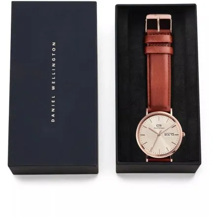 Zegarek Daniel Wellington Classic Day DW00100829 40mm męski różowozłoty z funkcją datownika