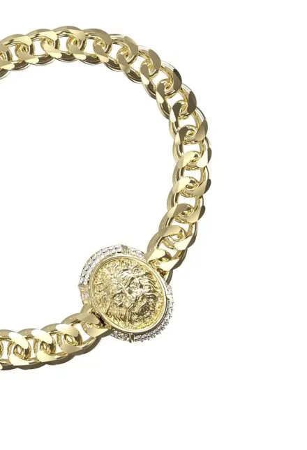 Guess LION bransoletka złota z kryształkami JUBB06190JW (S)