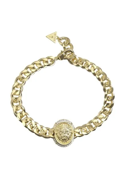 Guess LION bransoletka złota z kryształkami JUBB06190JW (S)