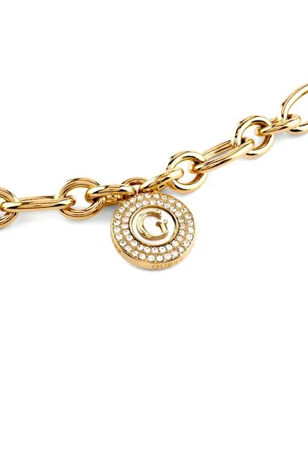 Guess G TALISMAN bransoletka złota damska literka G z kryształkami JUBB06194JW (S)