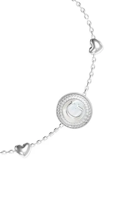Guess G TALISMAN bransoletka srebrna damska literka G z kryształkami JUBB06208JW (L)