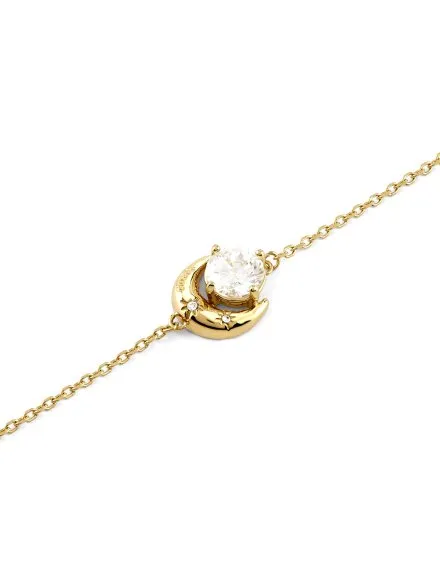 Guess AURORA złota bransoletka damska księżyc z logo JUBB06234JW-YG (S)