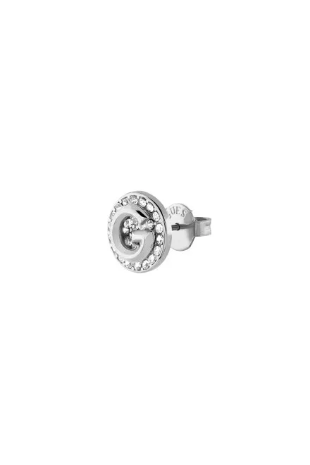 Guess G Crystal srebrne kolczyki okrągłe z kryształkami JUBE05448JW