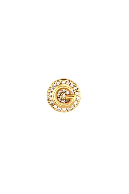 Guess G Crystal złote kolczyki okrągłe z kryształkami JUBE05448JW