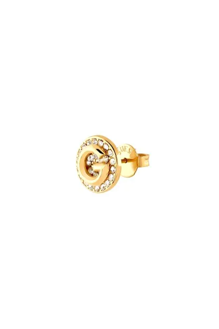 Guess G Crystal złote kolczyki okrągłe z kryształkami JUBE05448JW