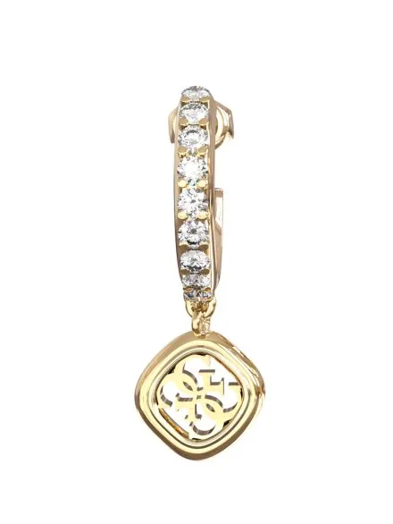 Guess JAIPUR SPLENDOR złote kolczyki kółka z kryształkami JUBE06151JW