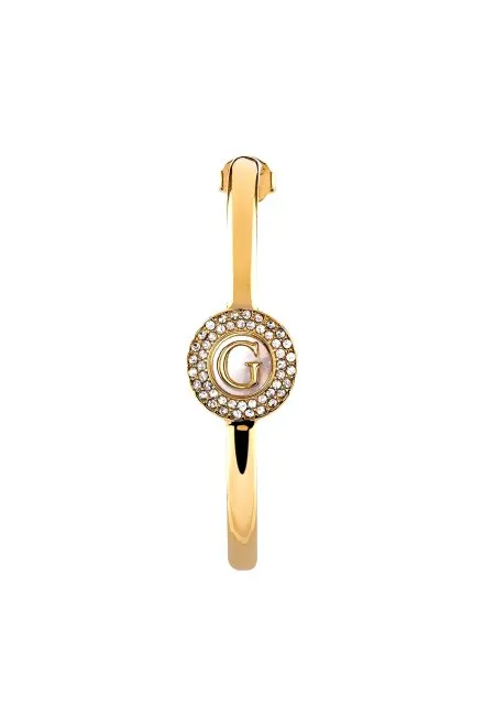Guess G TALISMAN złote kolczyki kółka logo z kryształkami JUBE06195JW