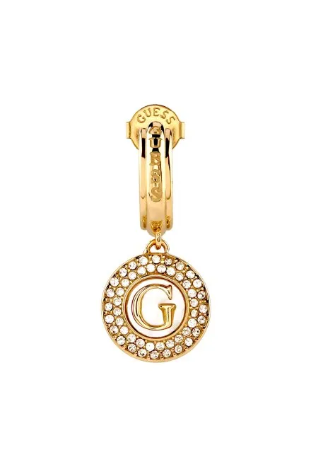 Guess G Talisman złote kolczyki kółka z kryształkami JUBE06204JW