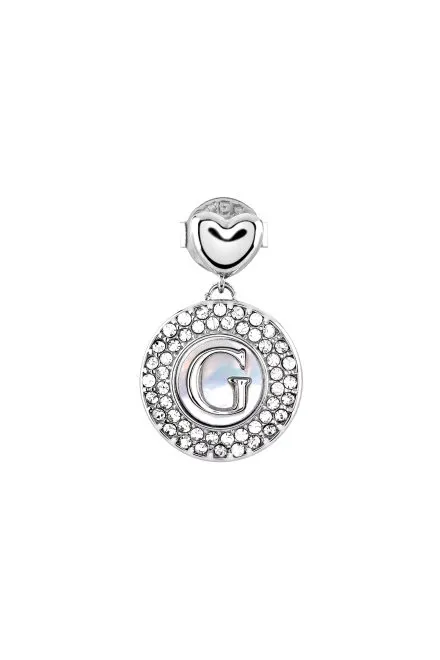 Guess G TALISMAN srebrne kolczyki serca z kryształkami JUBE06209JW