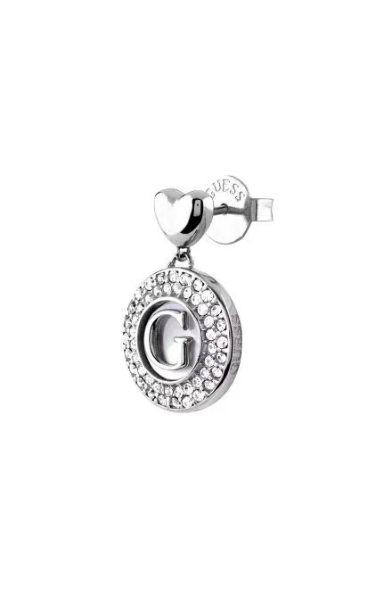 Guess G TALISMAN srebrne kolczyki serca z kryształkami JUBE06209JW