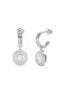 Guess G TALISMAN srebrne kolczyki wiszące koła z logo i kryształkami JUBE06210JW