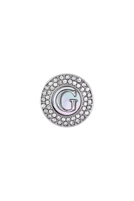 Guess G Talisman srebrne kolczyki okrągłe z kryształkami JUBE06211JW