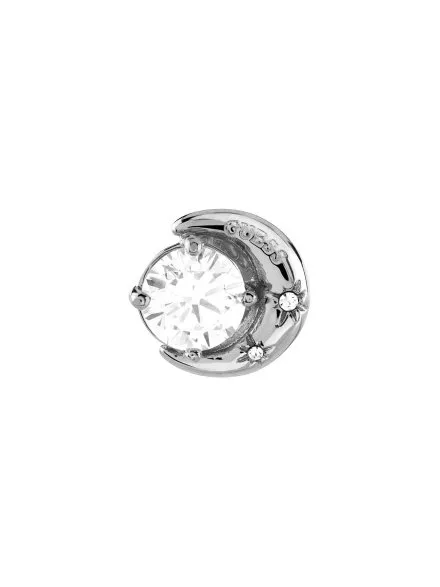 Guess AURORA srebrne kolczyki księżyc z kryształkami JUBE06233JW