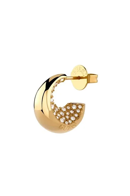 Guess Moon Drops złote kolczyki kółka z kryształkami JUBE06249JW