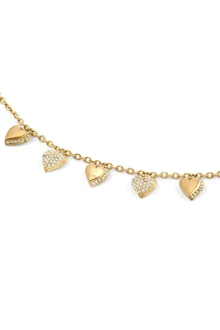 Guess By Your Side złoty naszyjnik z serduszkami JUBN06081JW