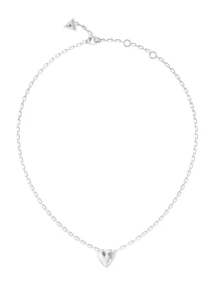 Guess By Your Side srebrny naszyjnik z serduszkiem JUBN06087JW