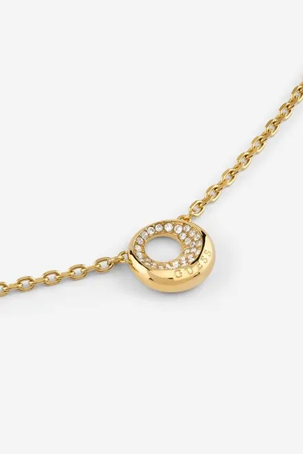 Guess Moon Drops złoty naszyjnik z zawieszką z kryształkami JUBN06245JW