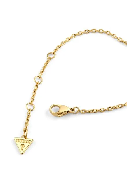 Guess Moon Drops złoty naszyjnik z zawieszką z kryształkami JUBN06245JW