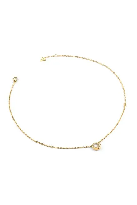 Guess Moon Drops złoty naszyjnik z zawieszką z kryształkami JUBN06245JW