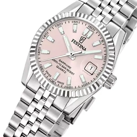 Festina Classic Zegarek Damski na bransolecie z różową tarczą 20087/2