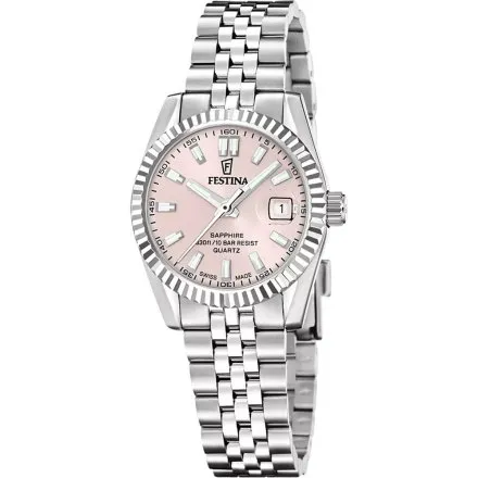 Festina Classic Zegarek Damski na bransolecie z różową tarczą 20087/2