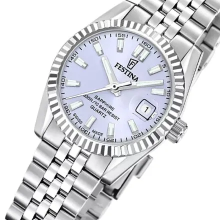 Festina Classic Zegarek Damski na bransolecie z błękitną tarczą 20087/3