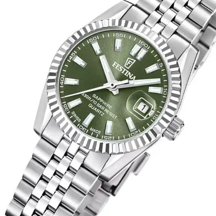 Festina Classic Zegarek Damski na bransolecie z zieloną tarczą 20087/5