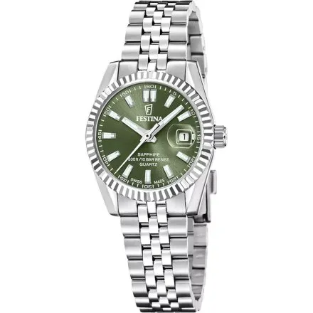 Festina Classic Zegarek Damski na bransolecie z zieloną tarczą 20087/5