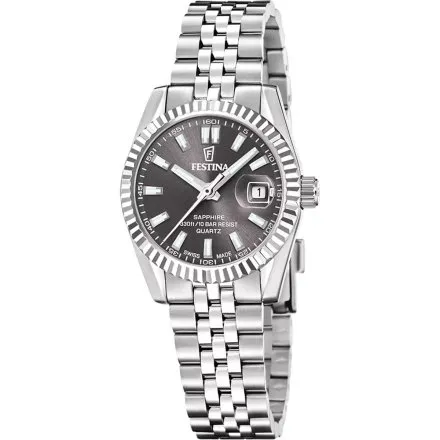 Festina Classic Zegarek Damski na bransolecie z czarną tarczą 20087/6