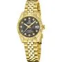 Festina Classic Zegarek Damski złoty na bransolecie z czarną perłową tarczą 20089/3