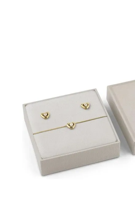 Guess bransoletka złota damska serce + kolczyki KOMPLET JUBS06003JW
