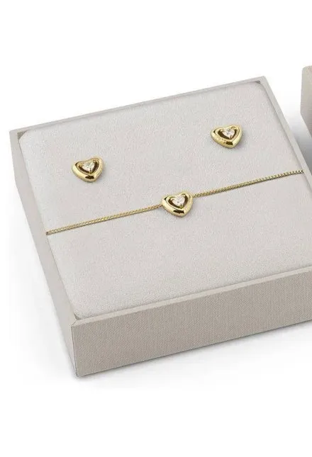 Guess bransoletka złota damska serce + kolczyki KOMPLET JUBS06003JW
