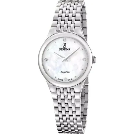 Festina Grace Zegarek Damski na bransolecie z perłową tarczą 20096/1