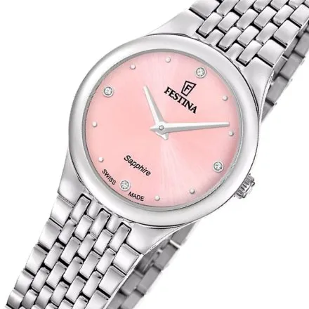 Festina Grace Zegarek Damski na bransolecie z różową tarczą 20096/2