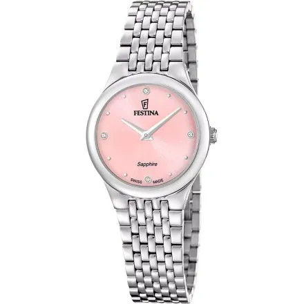 Festina Grace Zegarek Damski na bransolecie z różową tarczą 20096/2